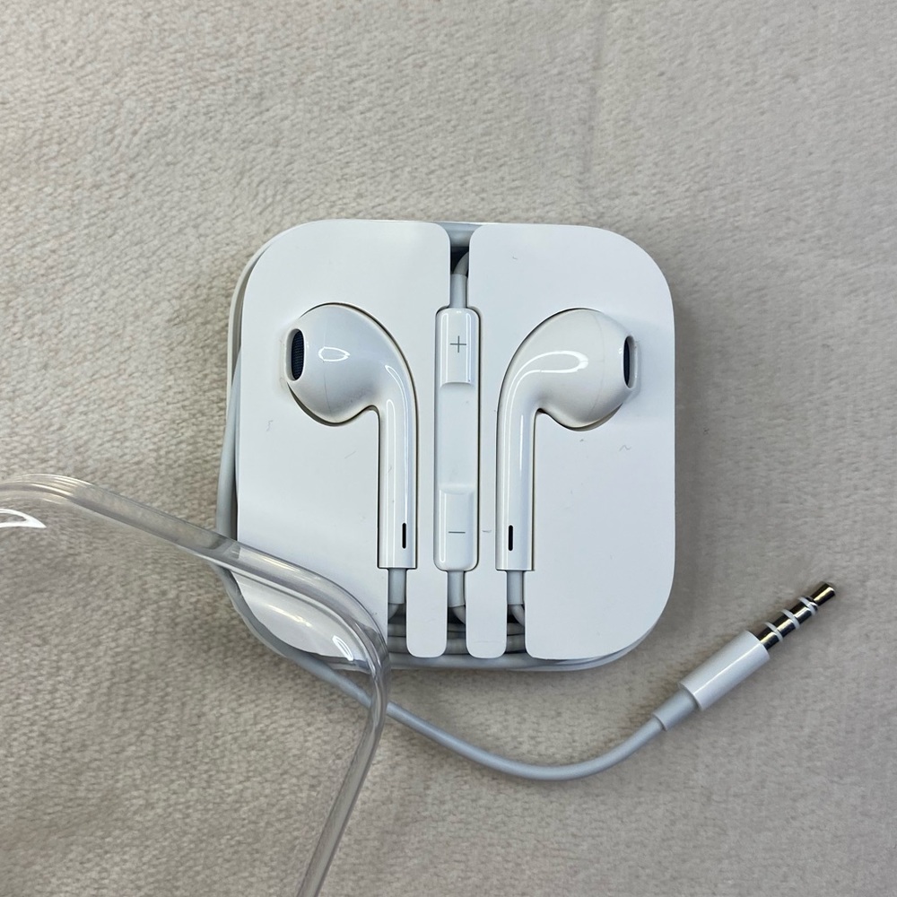 NWOT never used apple white earbuds headphones 
With aux connection